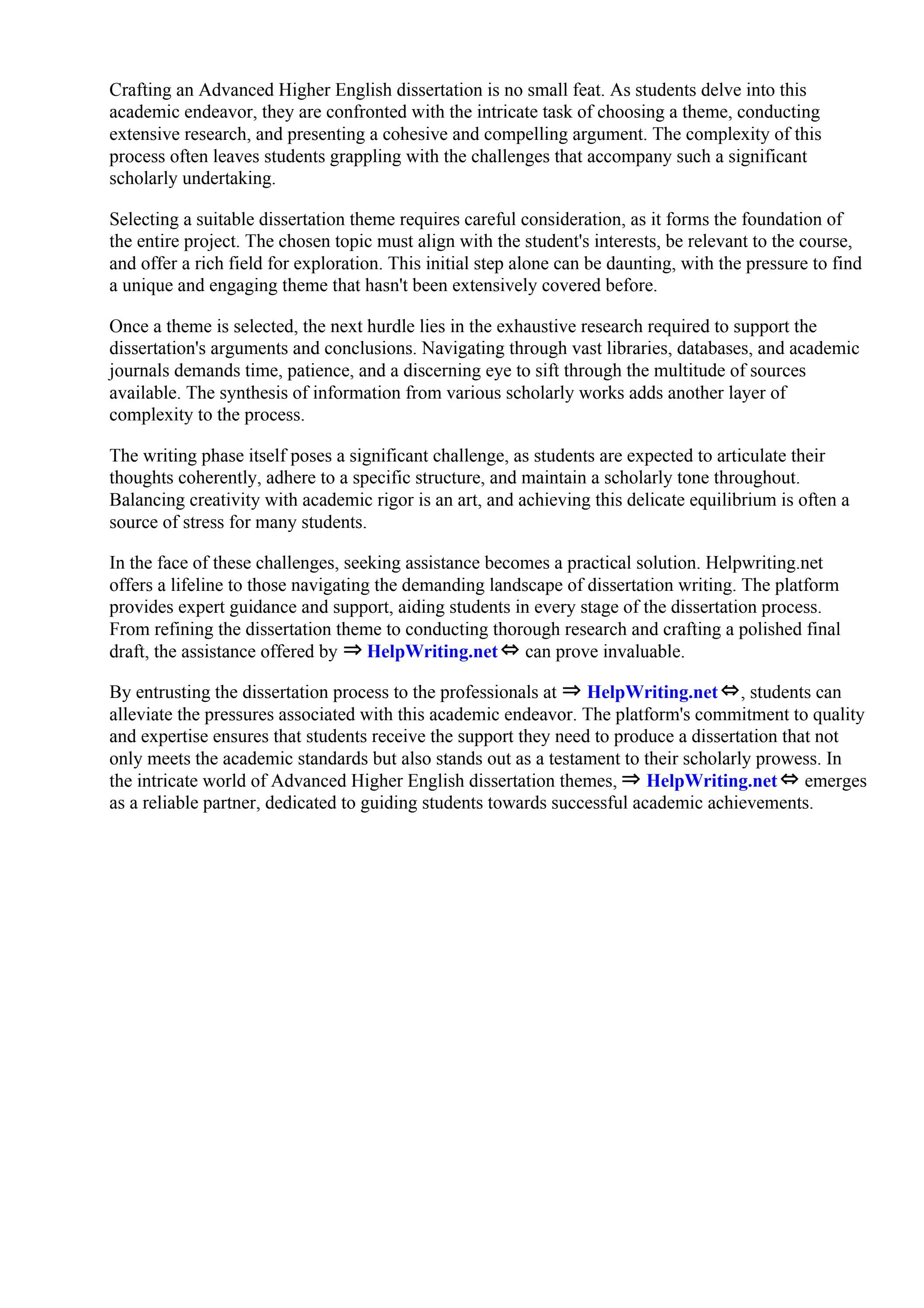 Advanced higher english dissertation themes by angela simmons issuu