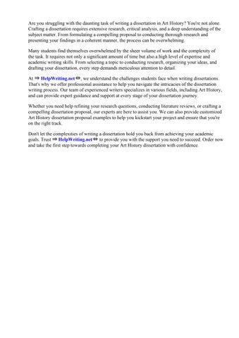 Art History Dissertation Proposal Example by Local Elliott - Issuu