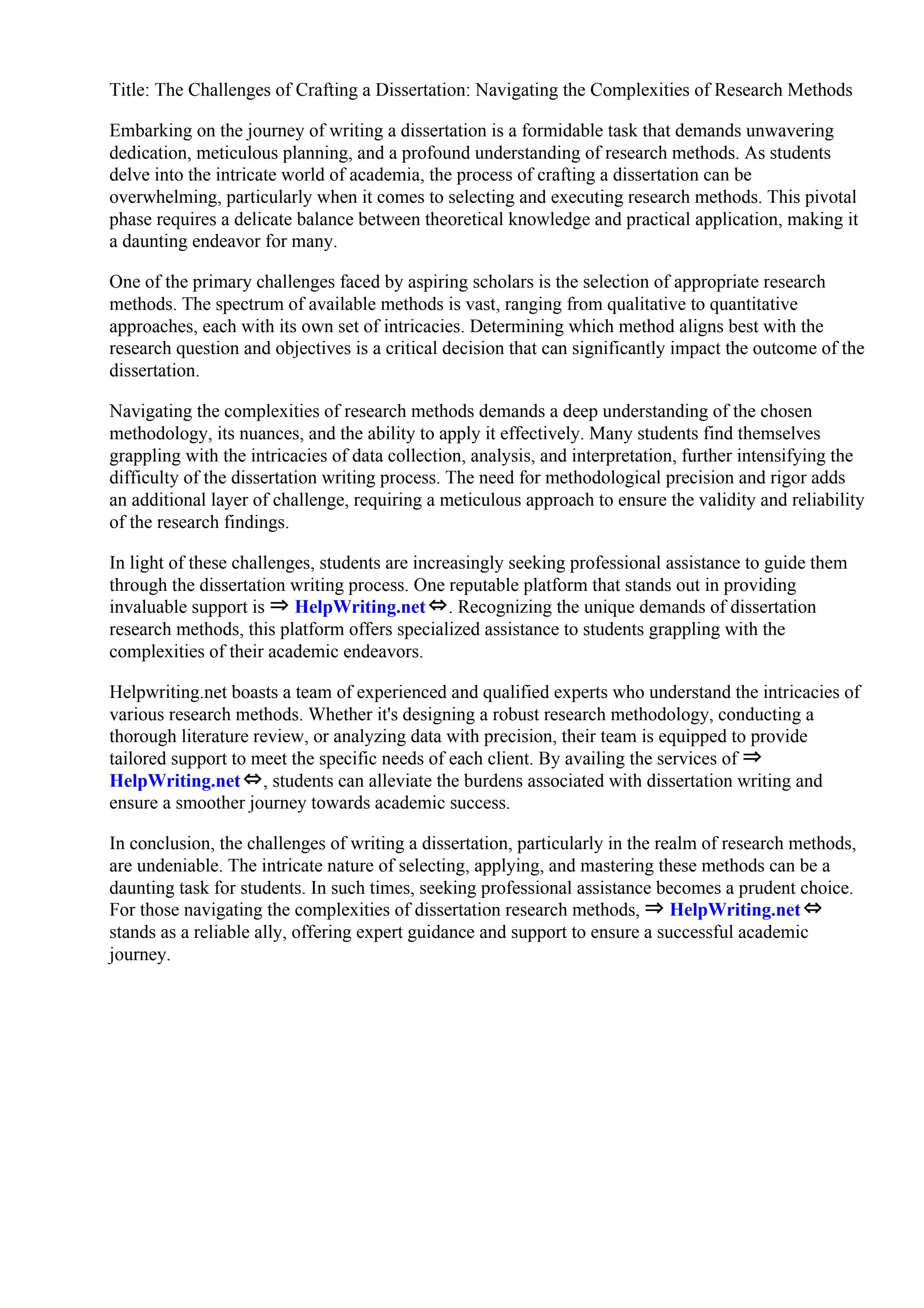 Dissertation Research Methods by Tara Brown - Issuu