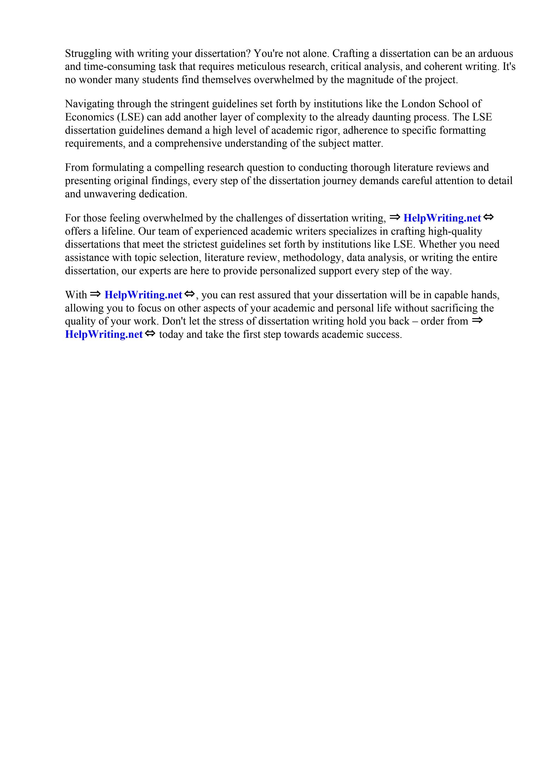 Lse Dissertation Guidelines By Michelle Reyes Issuu