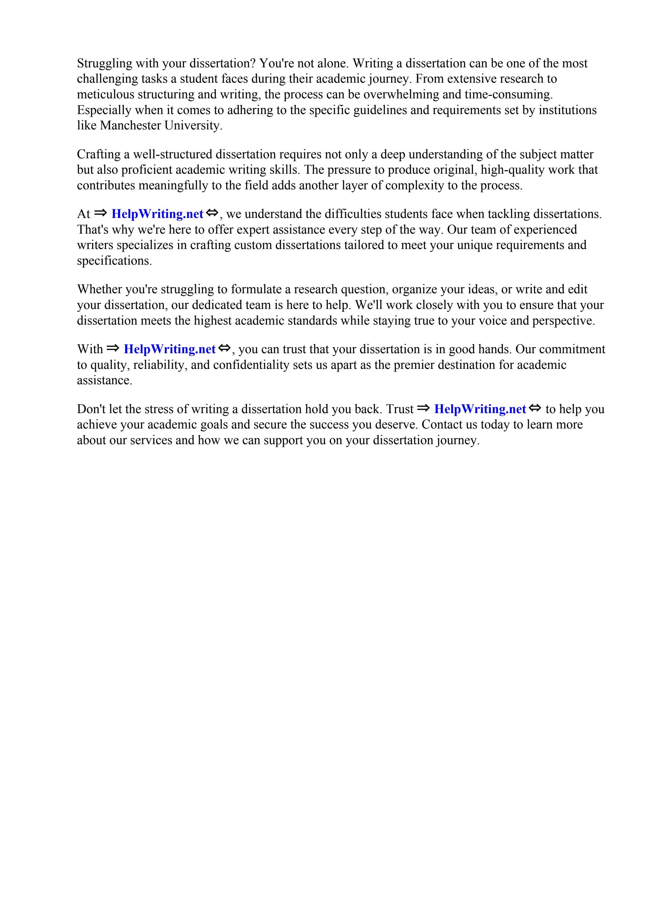Dissertation Structure Manchester University by Lacquicia Lewis - Issuu