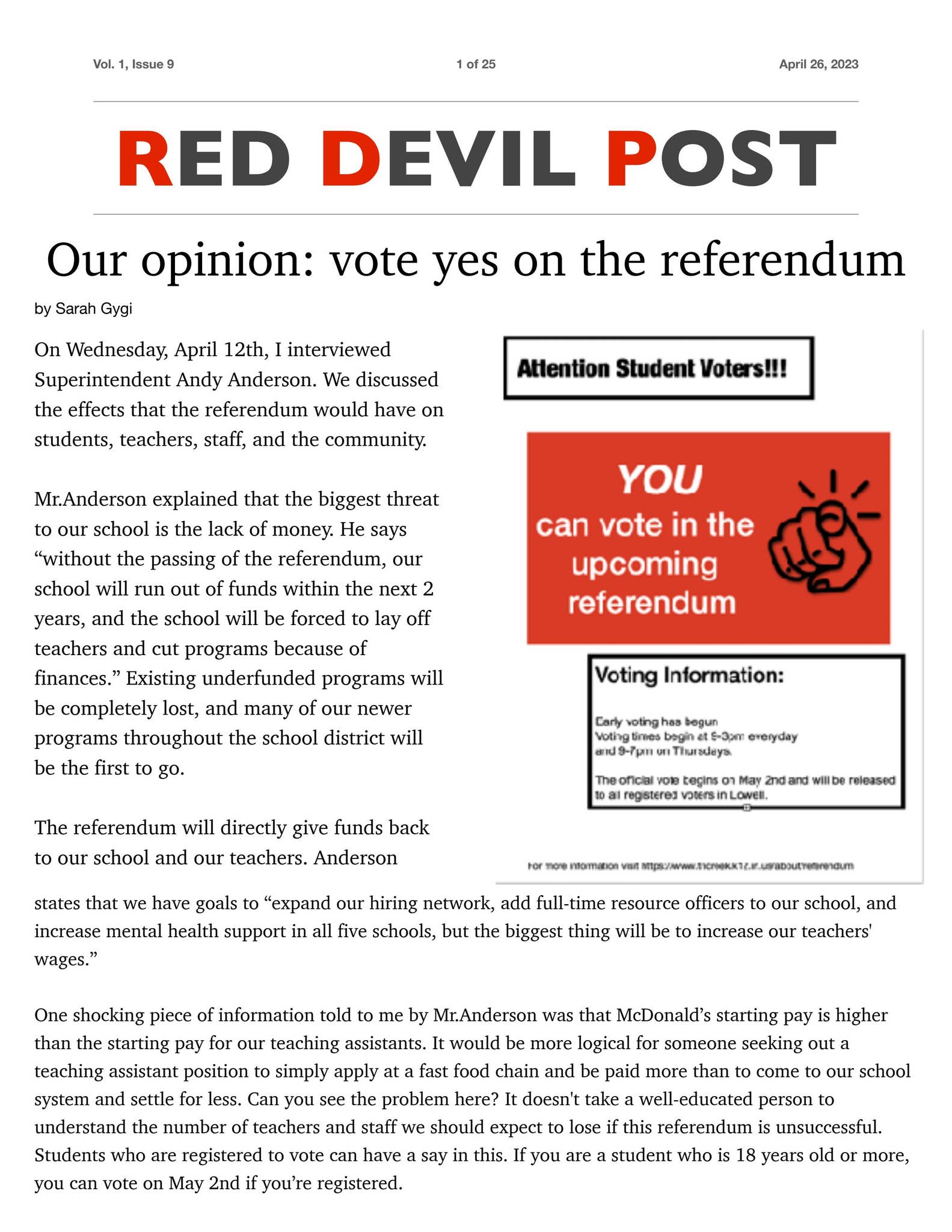 Red Devil Post, Vol. 1, Issue 9 by RedDevilsPost - Issuu