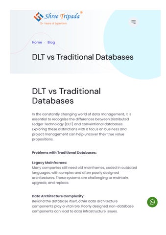 DLT vs Traditional Databases | Shree Tripada
