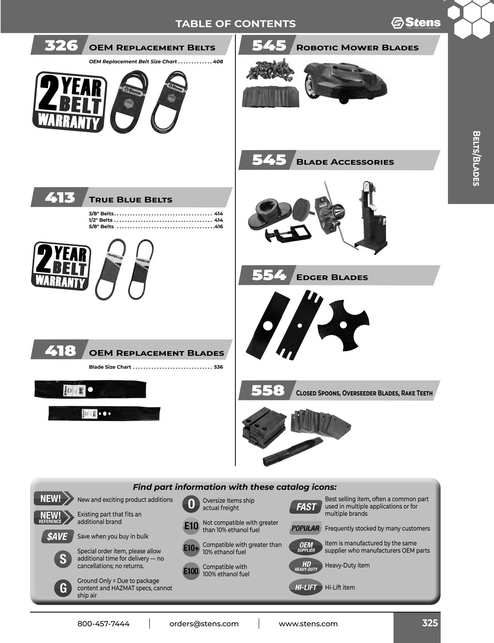  3 Series カタログ Stens Catalog 2024: 4 - Belts & Blades by Arrowhead Engineered