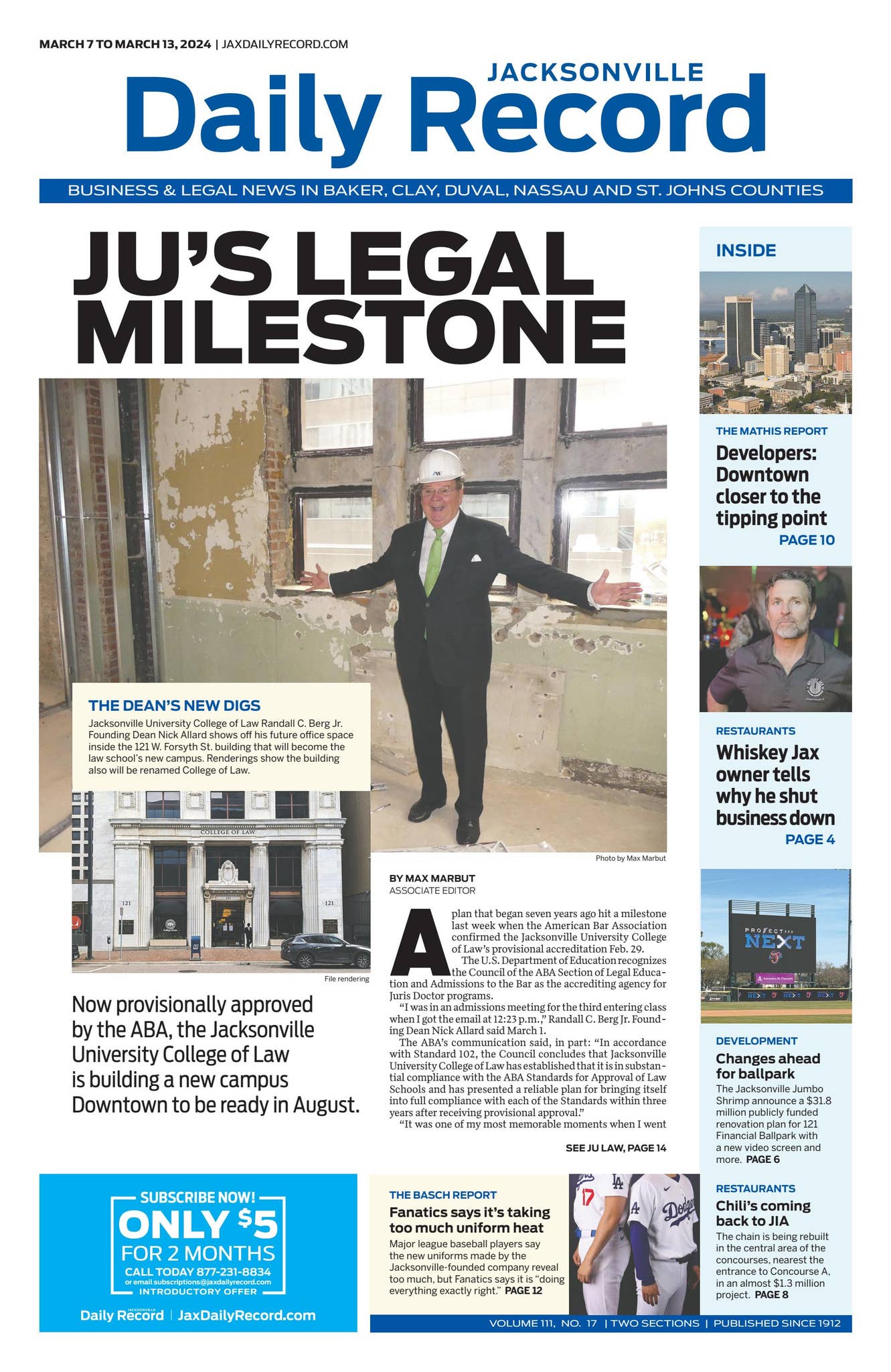 Jacksonville Daily Record 3/7/24 by Daily Record & Observer LLC - Issuu