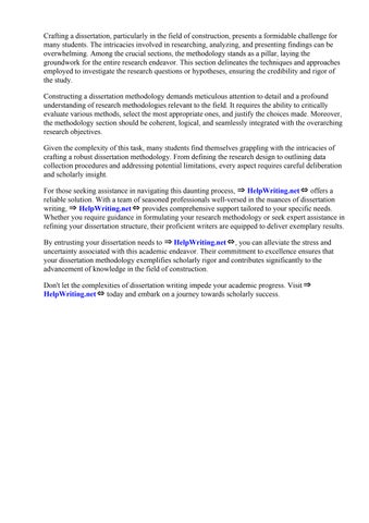 Construction Dissertation Methodology Example by Joy Queen - Issuu