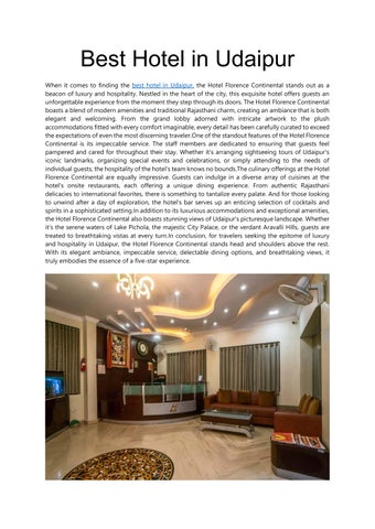 Best Hotel in Udaipur