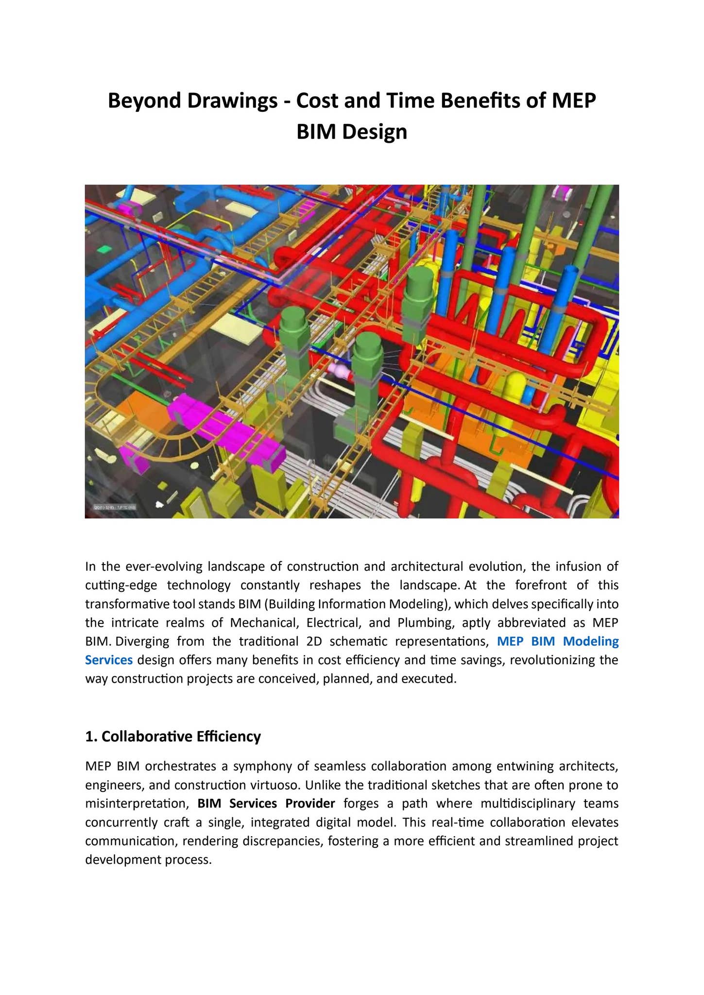 Beyond Drawings - Cost and Time Benefits of MEP BIM Design by ...