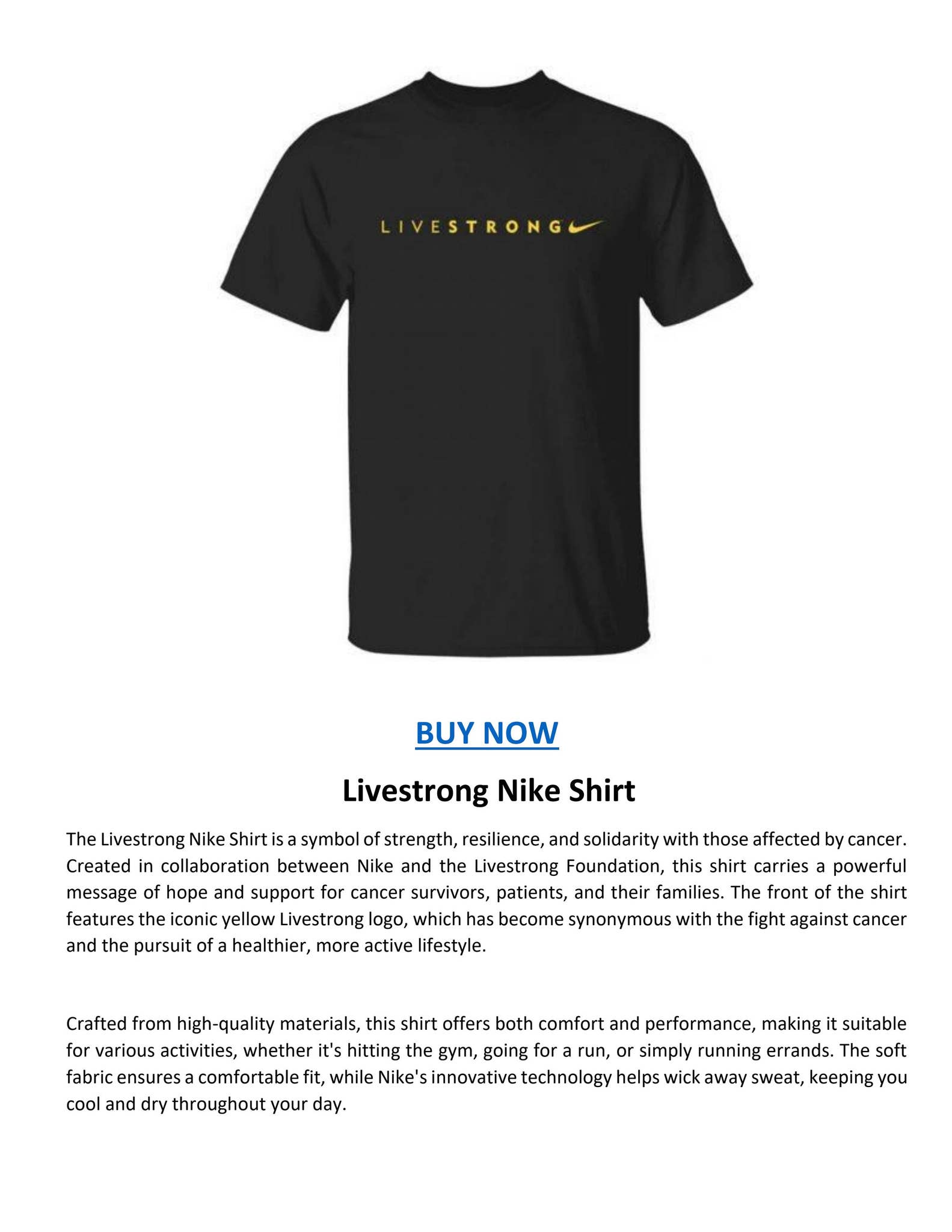 nike livestrong t shirt