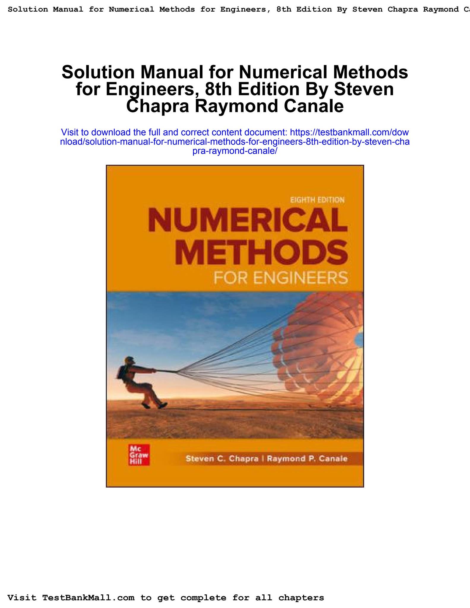 Solution manual for numerical methods for engineers 8th edition by ...