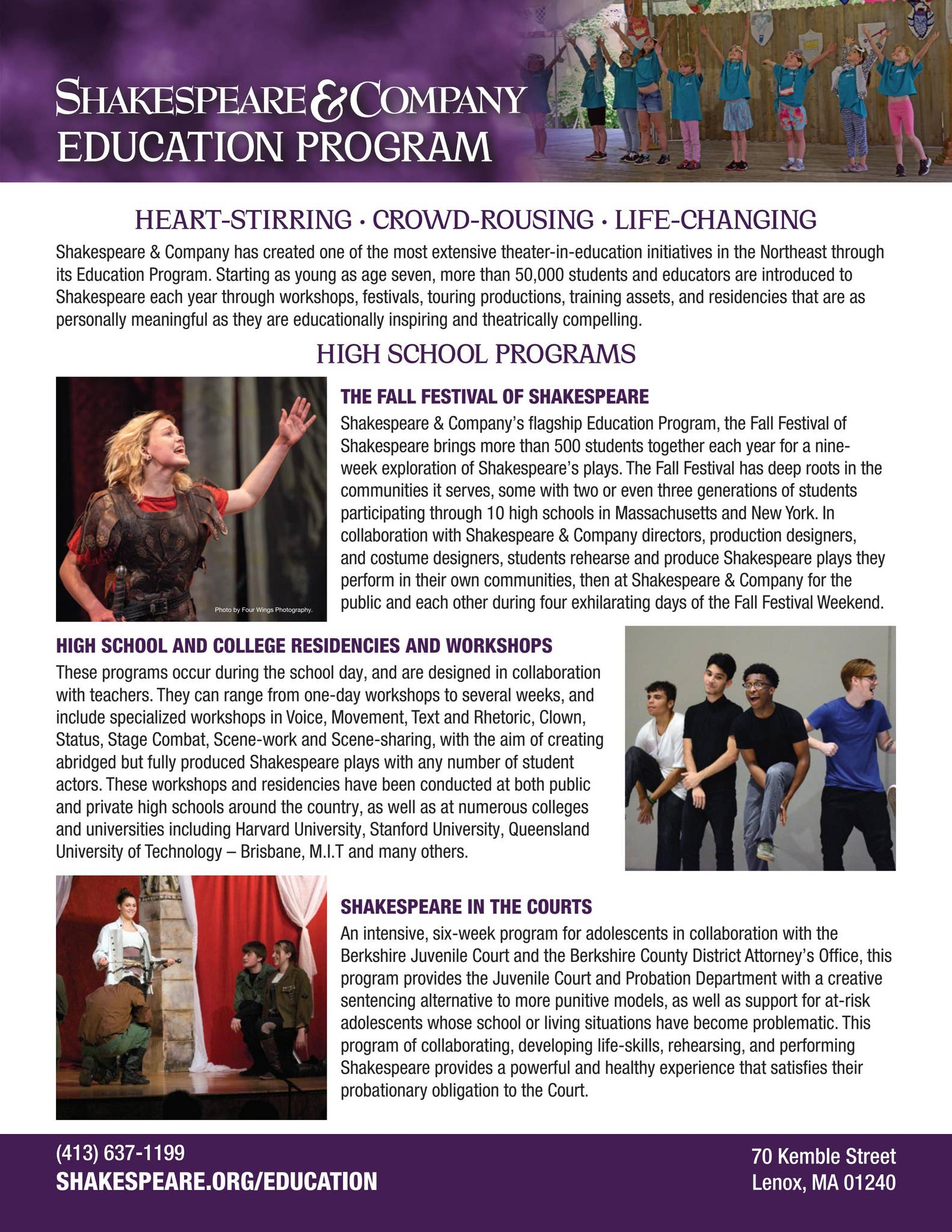 Shakespeare Rocks Program Cover Shakespeare & Company’s Education Program by Shakespeare & Company - Issuu