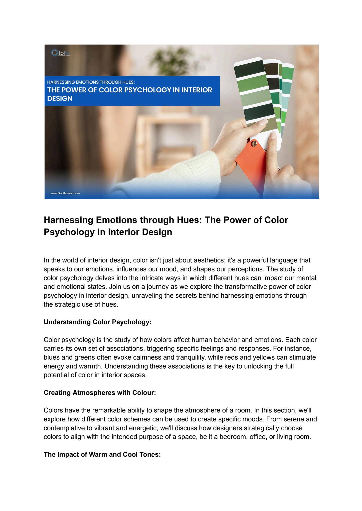 The Power of Color Psychology in Interior Design by Fitout Bureau ...
