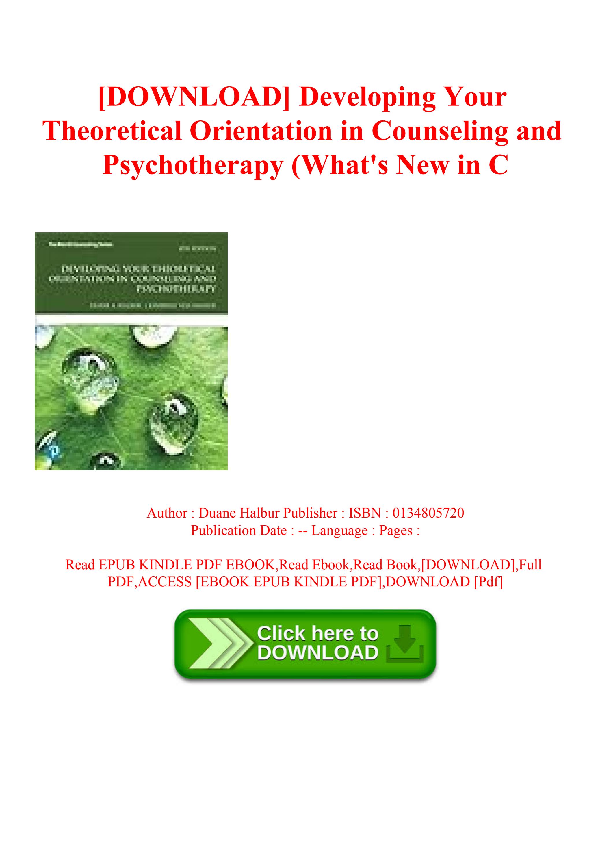  download developing your theoretical orientation in counseling and