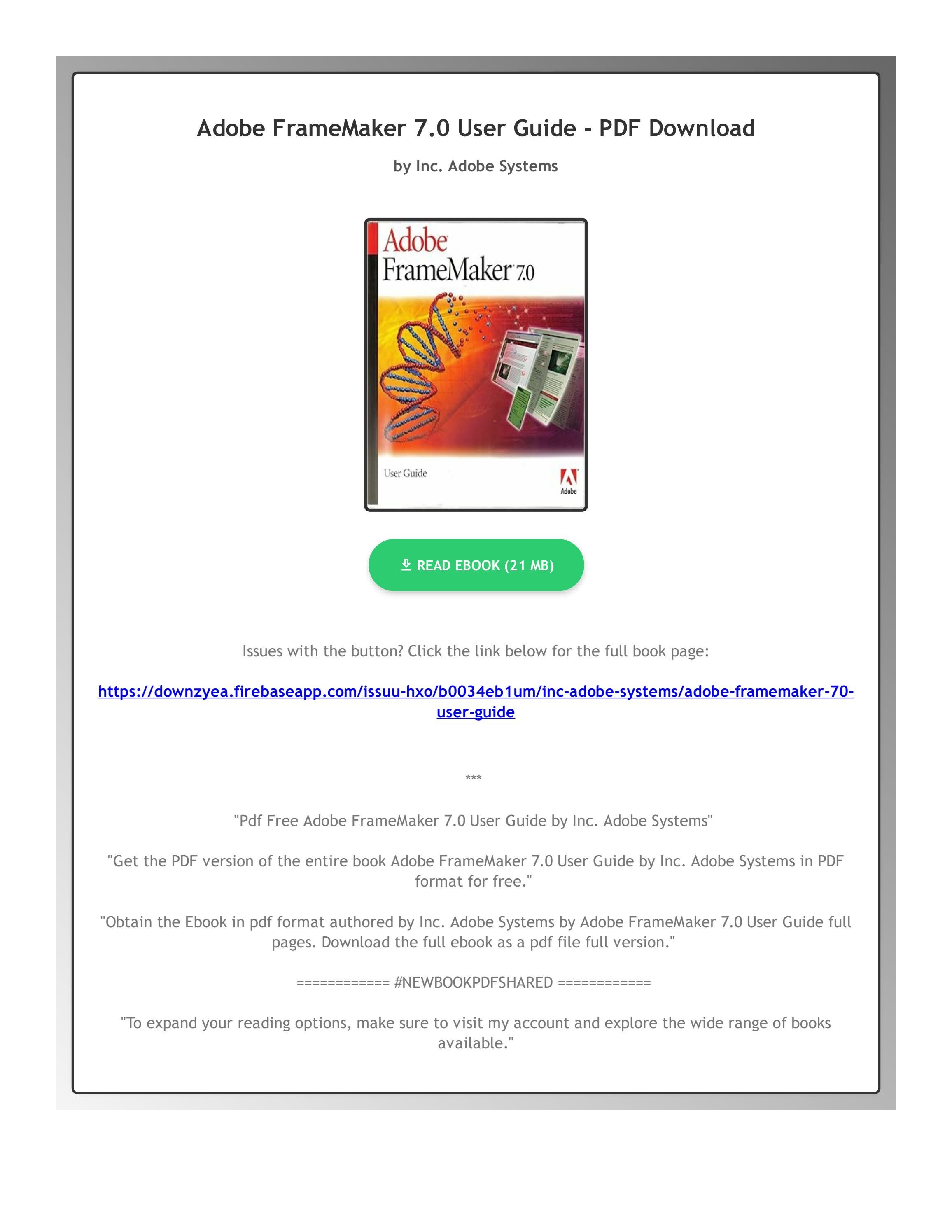 Pdf Free Adobe FrameMaker 7.0 User Guide by Inc. Adobe Systems by ...