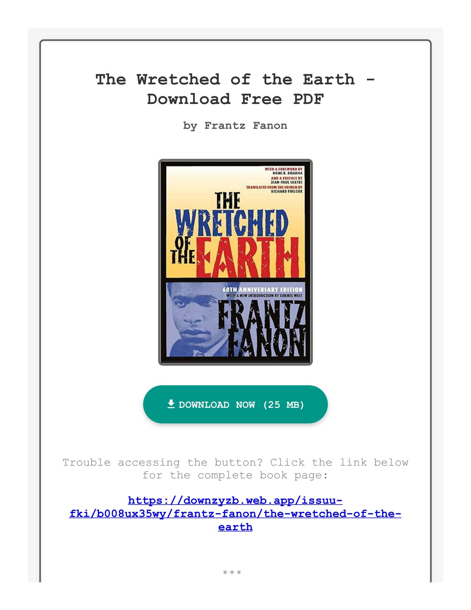 【中古】 The Wretched of the Earth / Frantz Fanon Amazon.com: The Wretched of the Earth: 9780802150837: Fanon