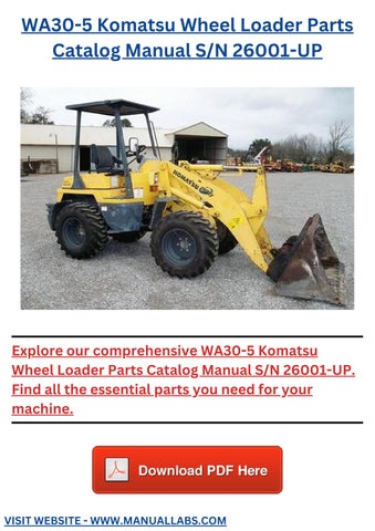 WA30-5 Komatsu Wheel Loader Parts Catalog Manual S/N 26001