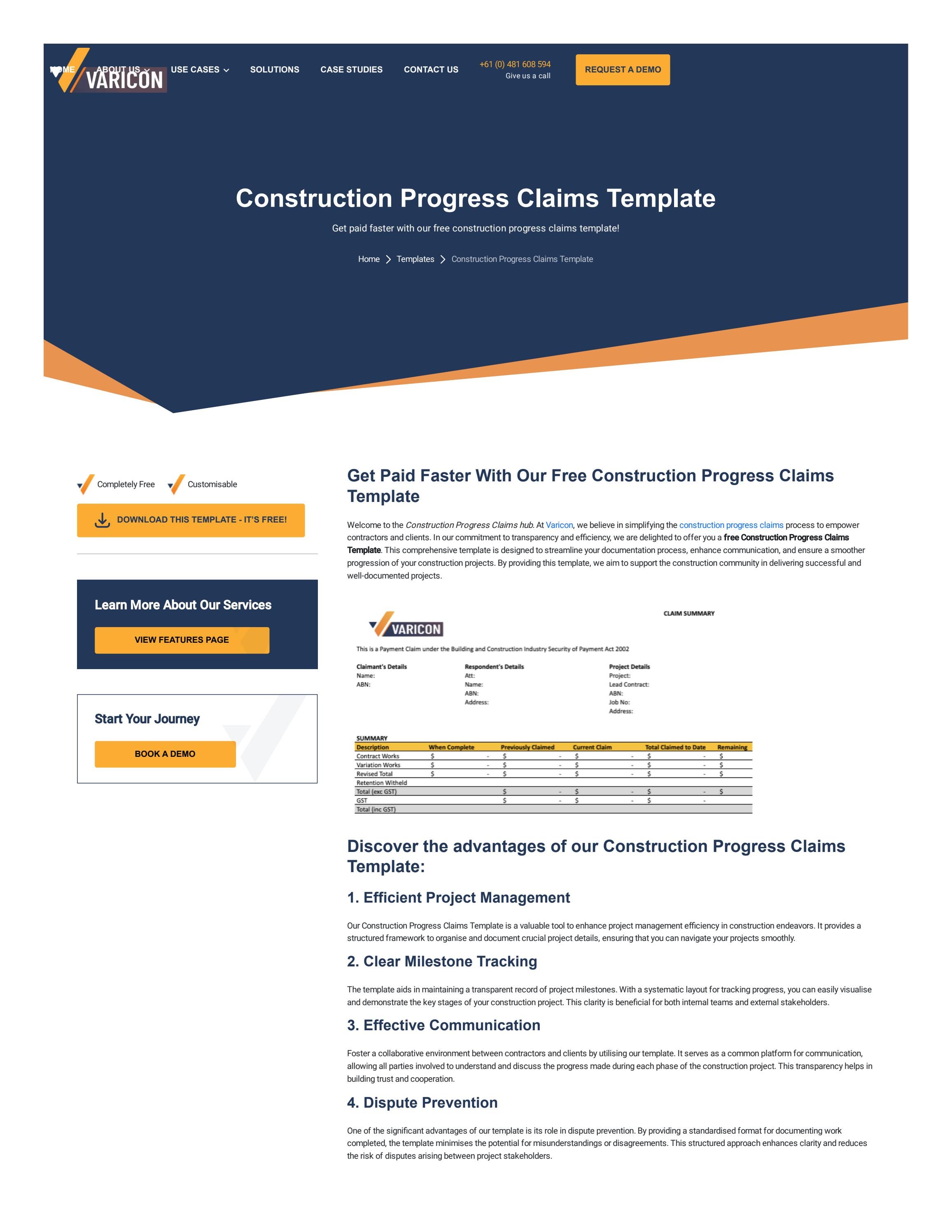 Construction Progress Claims Template by Varicon Australia - Issuu