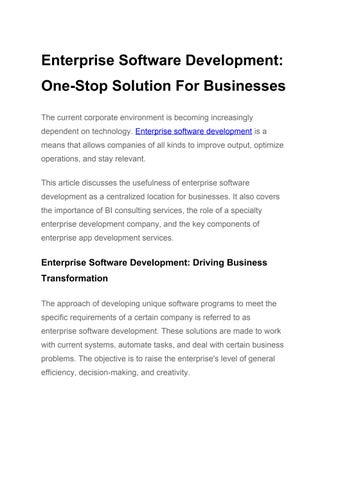 One Stop Enterprise Solutions: Unlock Business Growth Fast