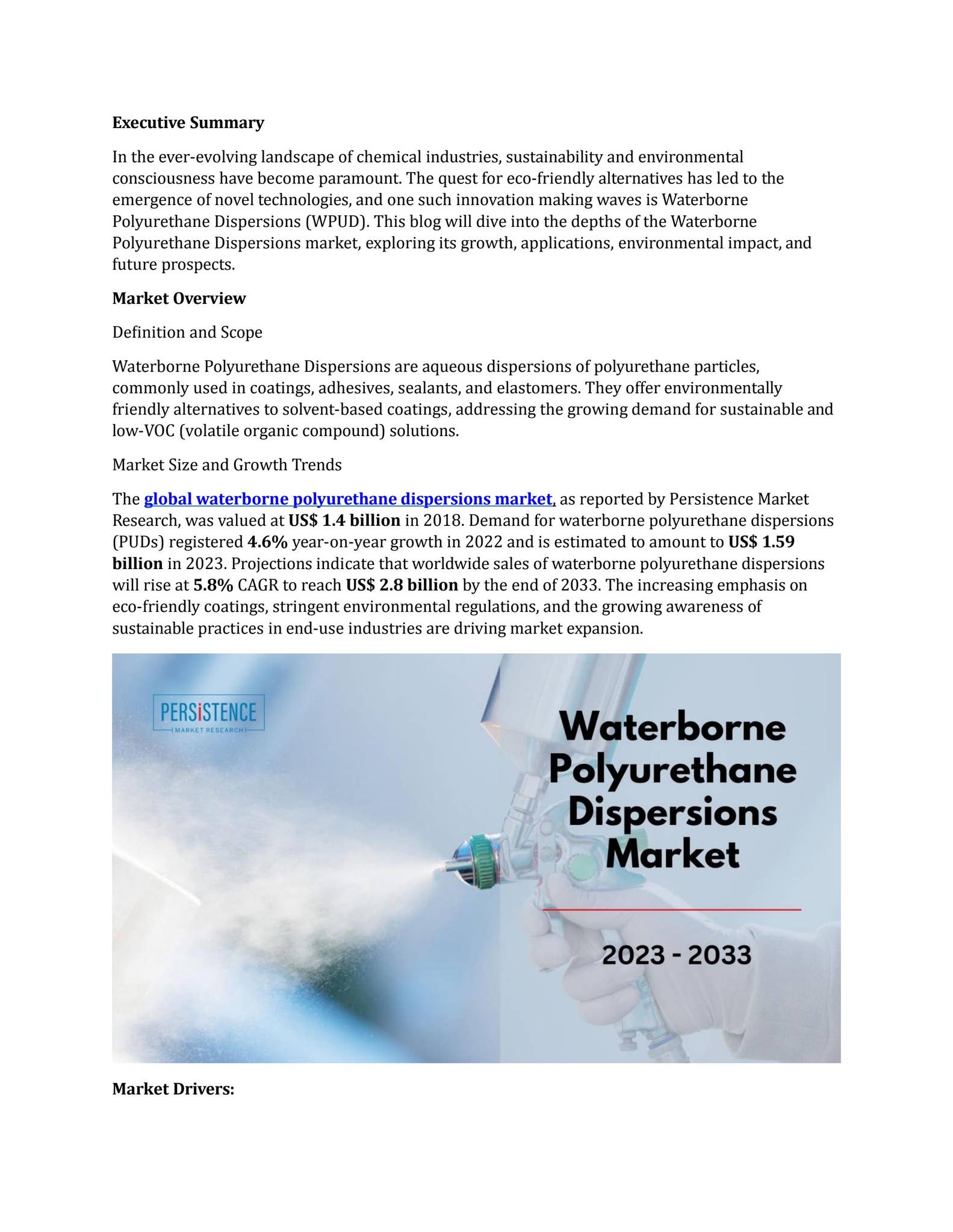 Waterborne Polyurethane Dispersions Market: Innovations Fueling Market Size  And Growth by research - Issuu