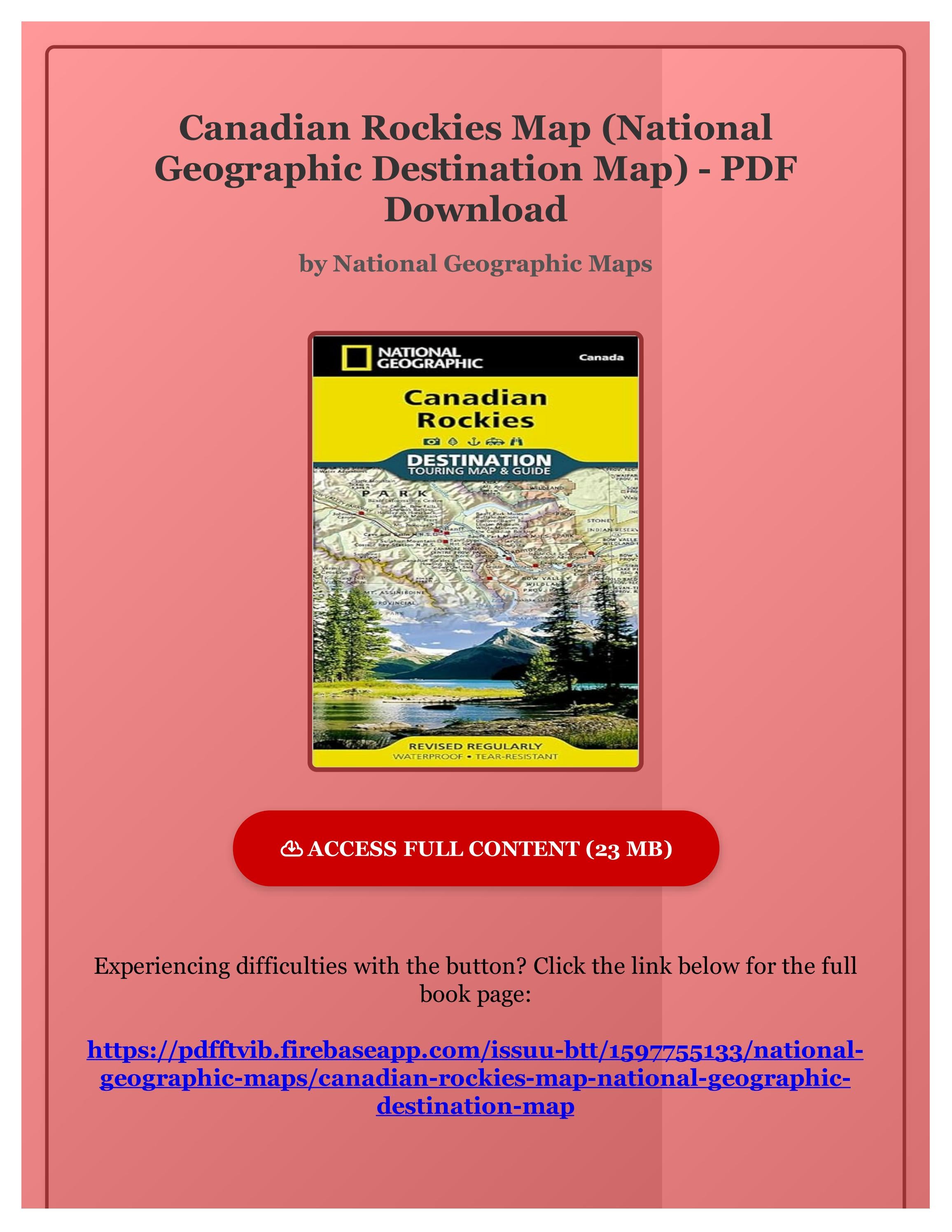  free pdf canadian rockies map national geographic destination map