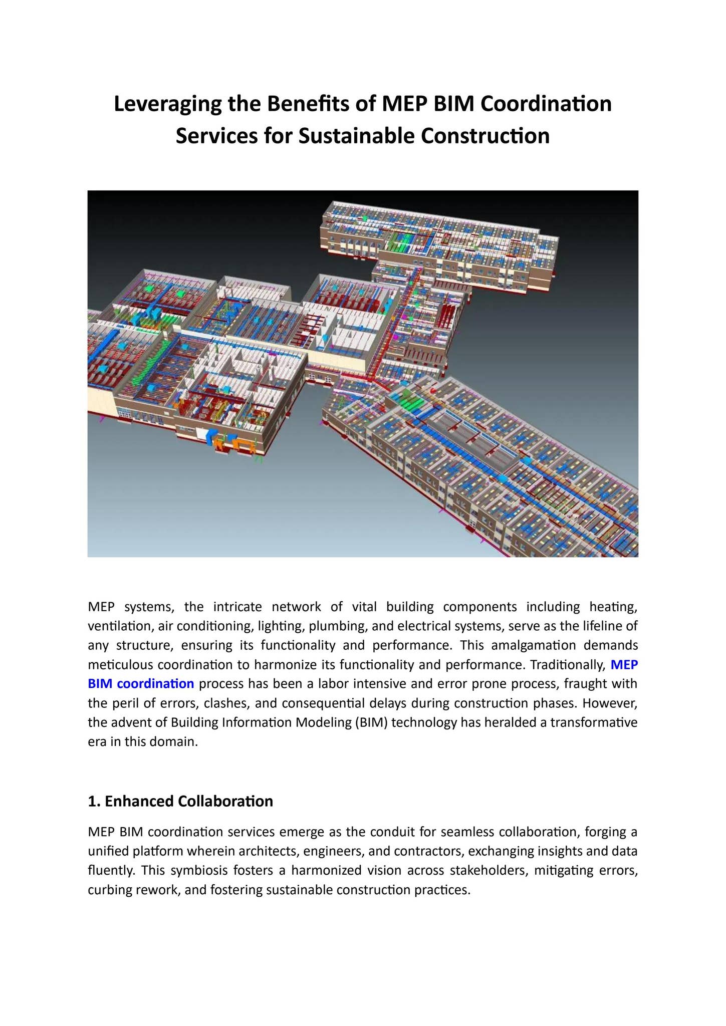 Leveraging the Benefits of MEP BIM Coordination Services for ...