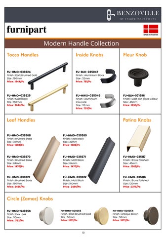 Benzoville Furnipart's 柜 Handles × Knobs 2024 目录 第 11 页