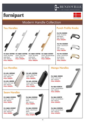 Benzoville Furnipart's 柜 Handles × Knobs 2024 目录 第 16 页