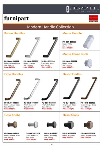 Benzoville Furnipart's 柜 Handles × Knobs 2024 目录 第 17 页