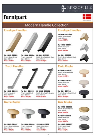 Benzoville Furnipart's 柜 Handles × Knobs 2024 目录 第 18 页
