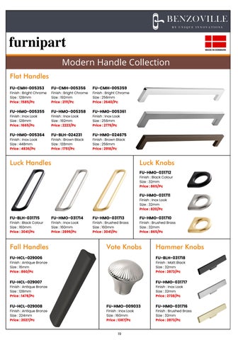 Benzoville Furnipart's 柜 Handles × Knobs 2024 目录 第 20 页