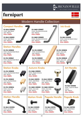 Benzoville Furnipart's 柜 Handles × Knobs 2024 目录 第 21 页