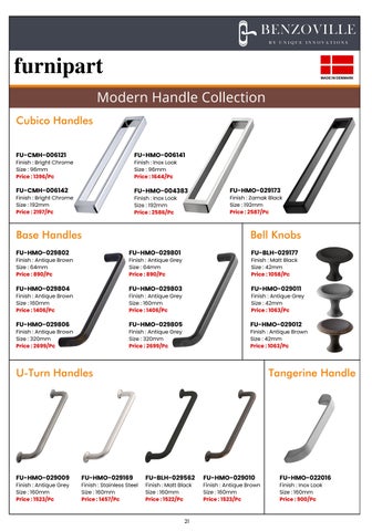 Benzoville Furnipart's 柜 Handles × Knobs 2024 目录 第 22 页