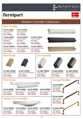 Benzoville Furnipart's 柜 Handles × Knobs 2024 目录 第 23 页