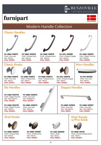 Benzoville Furnipart's 柜 Handles × Knobs 2024 目录 第 24 页
