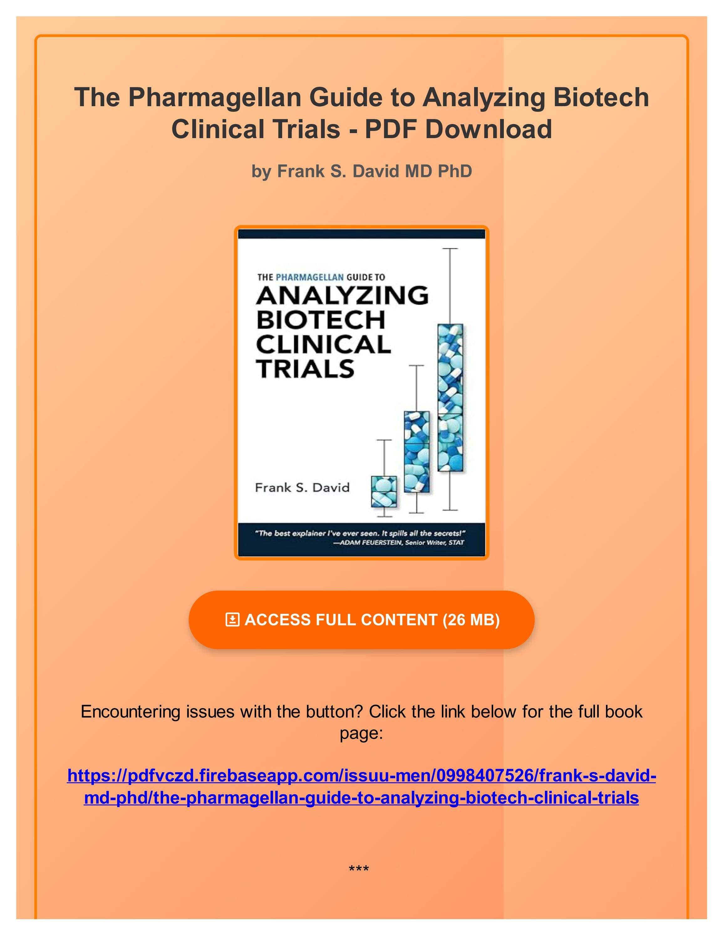 Pdf Free The Pharmagellan Guide To Analyzing Biotech Clinical Trials By Frank S David Md Phd By Pdf Free The Pharmagellan Guide To Analyzing Biotech Clinical Trials By Frank S David Md Phd By