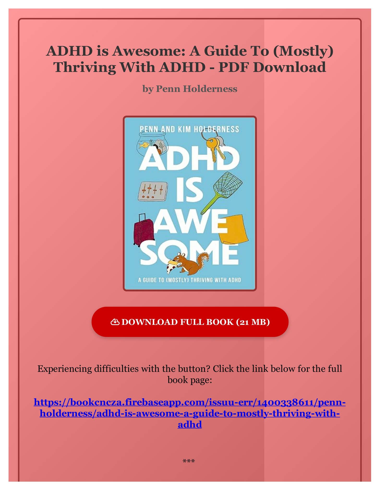 EBOOK ADHD is Awesome: A Guide To (Mostly) Thriving With