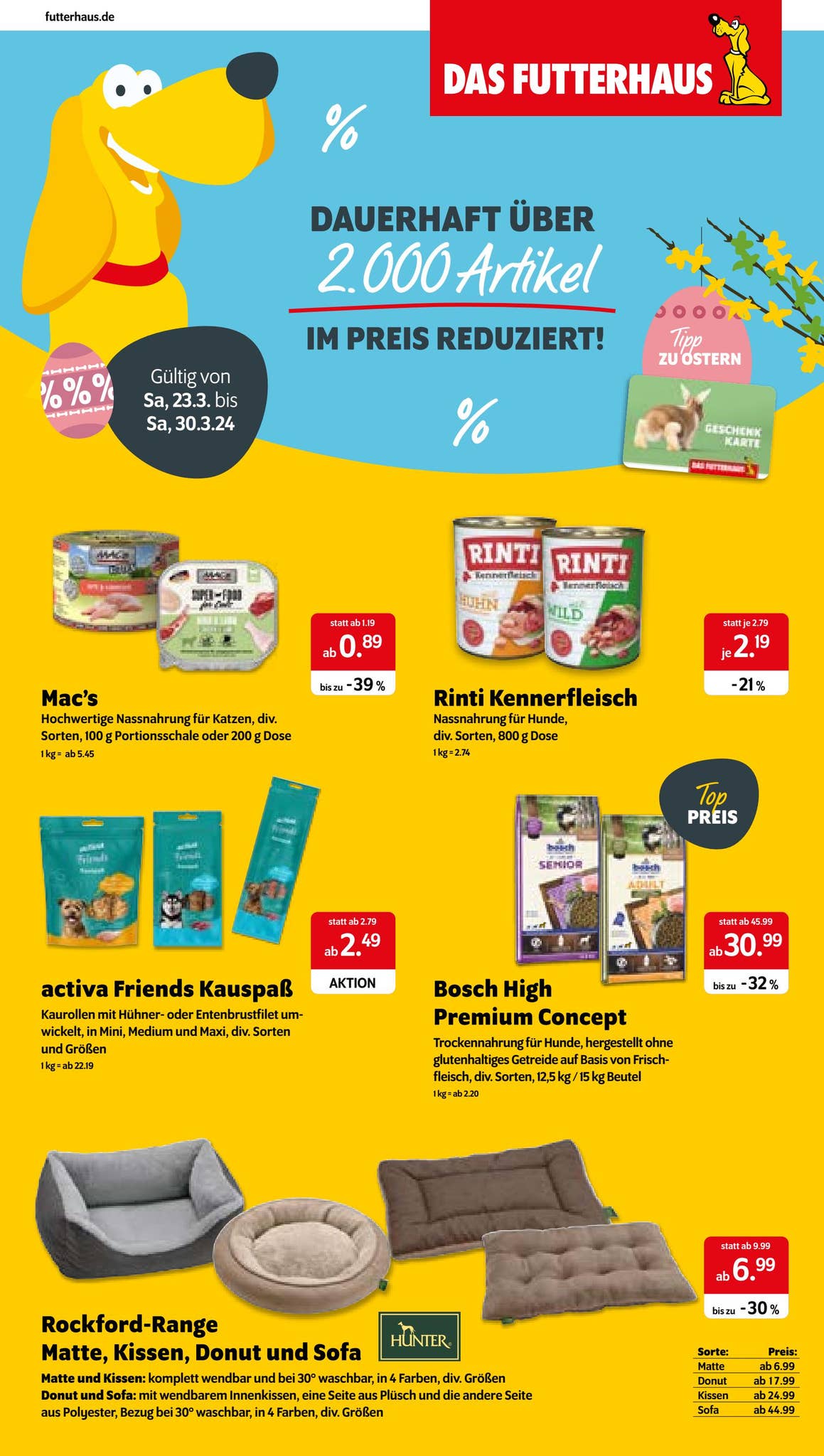 Prospekt von Das Futterhaus vom 24.03.2024 by Weser Wochenblatt  Verlagsgesellschaft mbH - Issuu