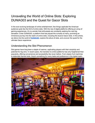 DUNIA303: Situs Slot Gacor Hari Ini Maxwin Terbaru Terpercaya