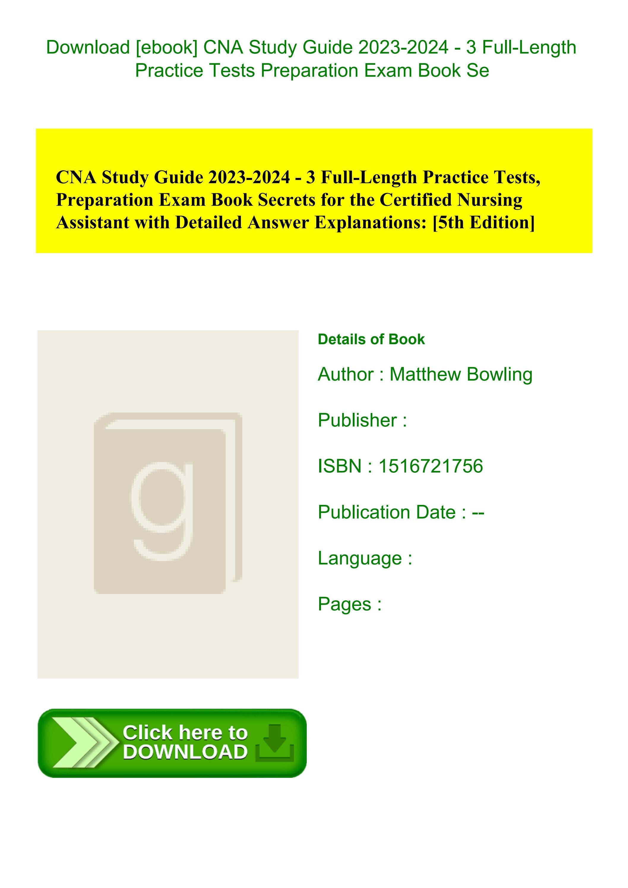 Download Ebook Cna Study Guide 2023 2024 3 Full Length Practice Tests Preparation Exam Book Download Ebook Cna Study Guide 2023 2024 3 Full Length Practice Tests Preparation Exam Book
