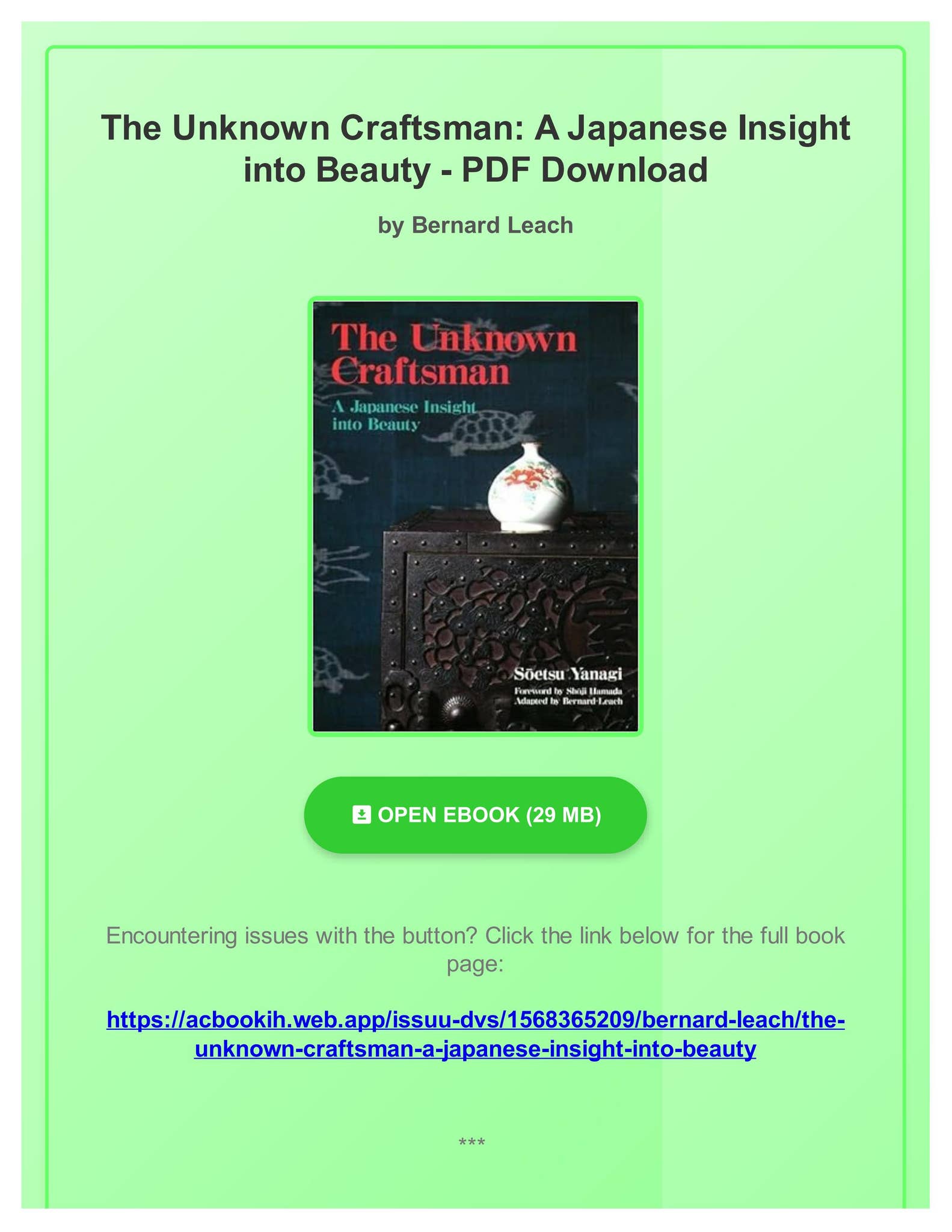 PDF Ebook) The Unknown Craftsman: A Japanese Insight into