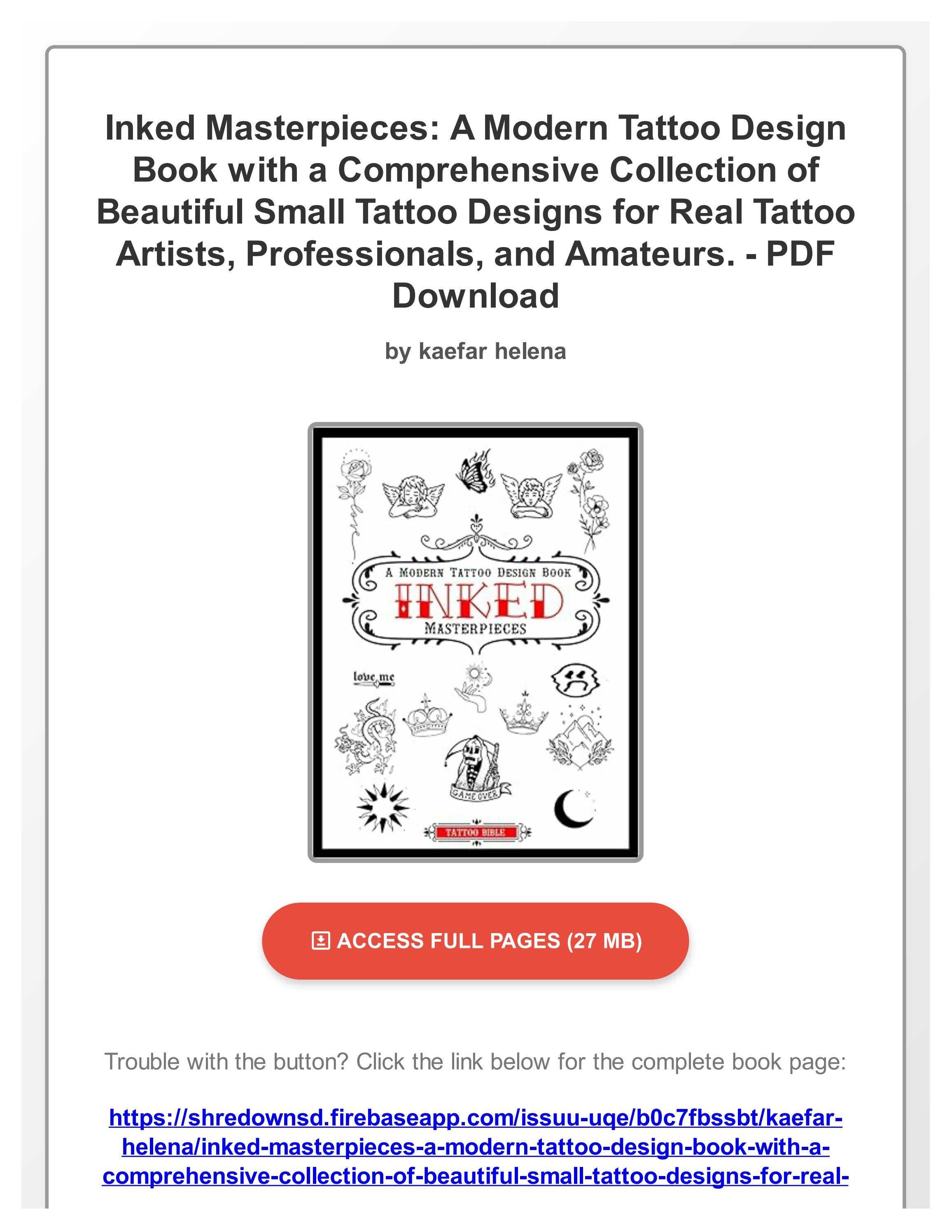 FREE PDF Inked Masterpieces: A Modern Tattoo Design Book with a ...