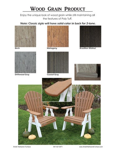 Amish Heirlooms Furniture 家具目录 · Creekside Poly Lawn 家具 第 3 页