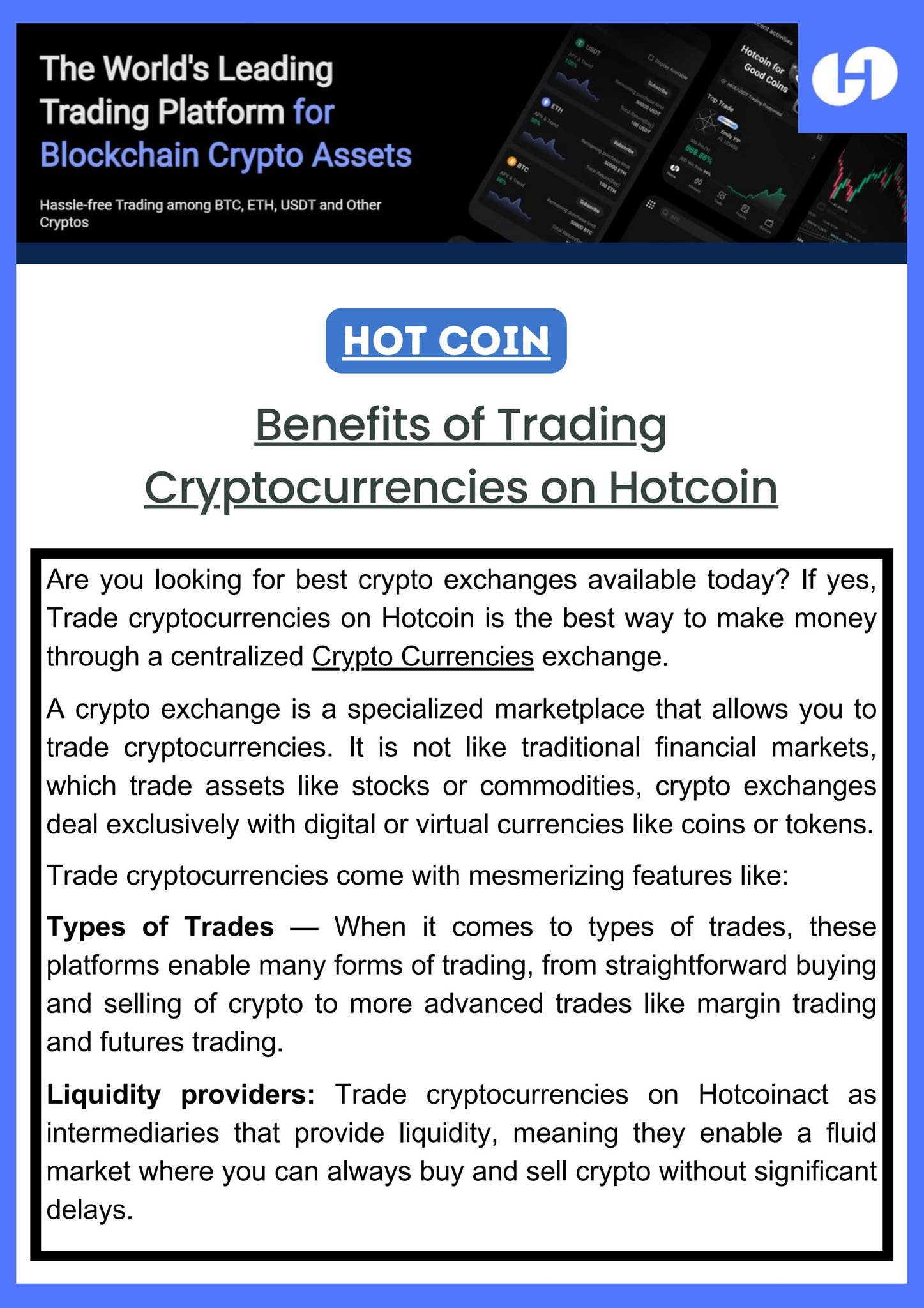 Benefits of Trading Cryptocurrencies on Hotcoin by Hotcoin Global - Issuu