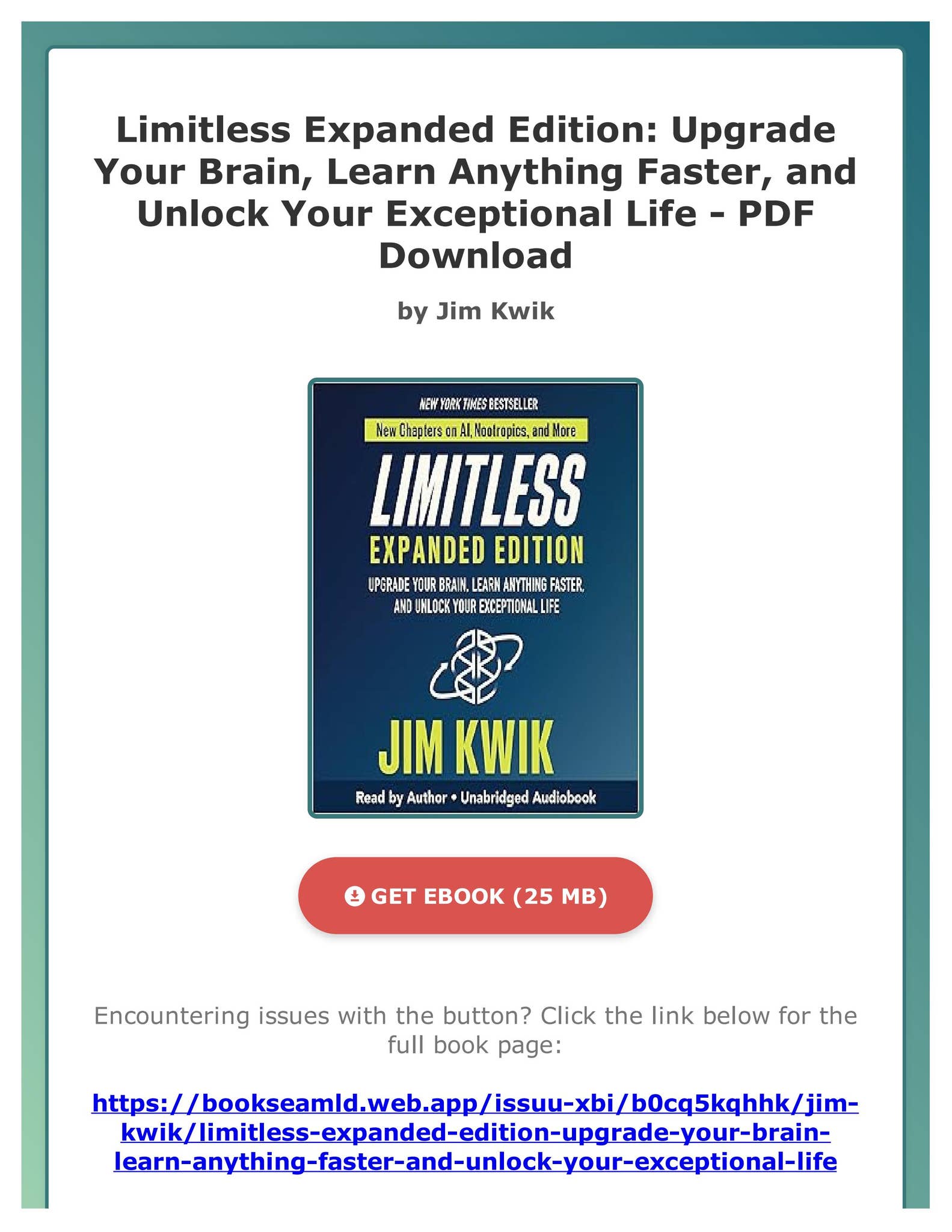 [PDF) Limitless Expanded Edition: Upgrade Your Brain, Learn Anything ...