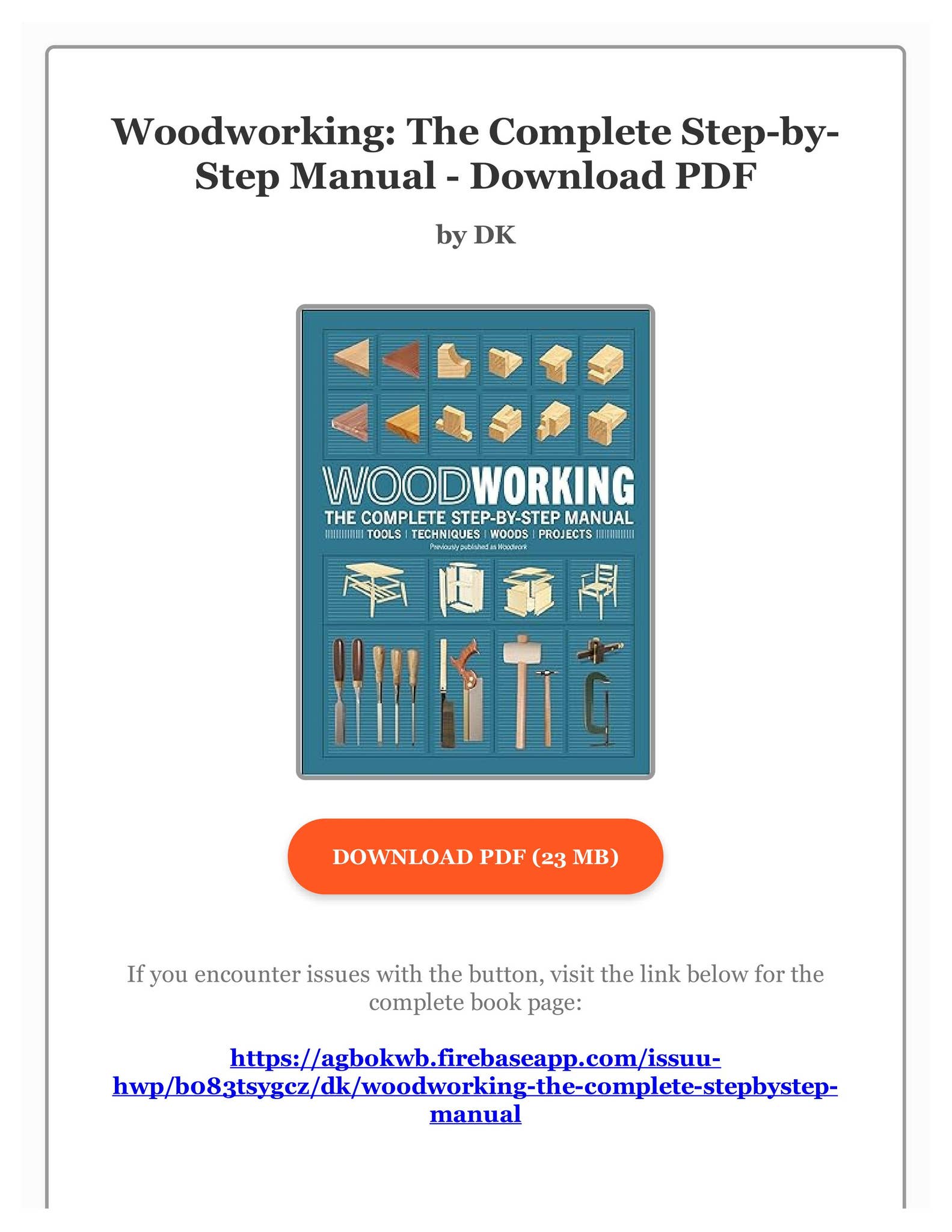 PDF Woodworking: The Complete Step-by-Step Manual by DK by HeidenreichDVMwl - Issuu