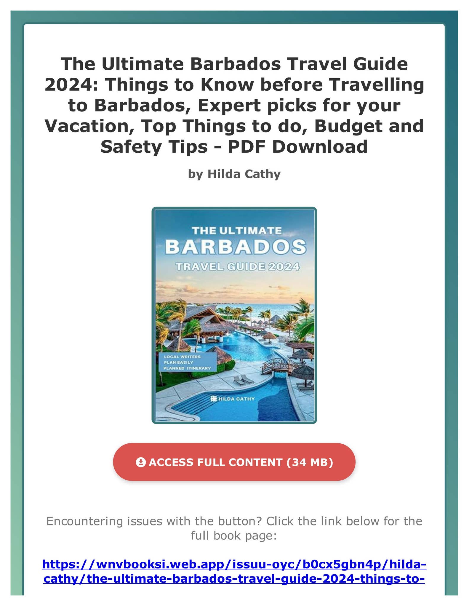 (PDF) eBOOK The Ultimate Barbados Travel Guide 2024: Things to Know ...