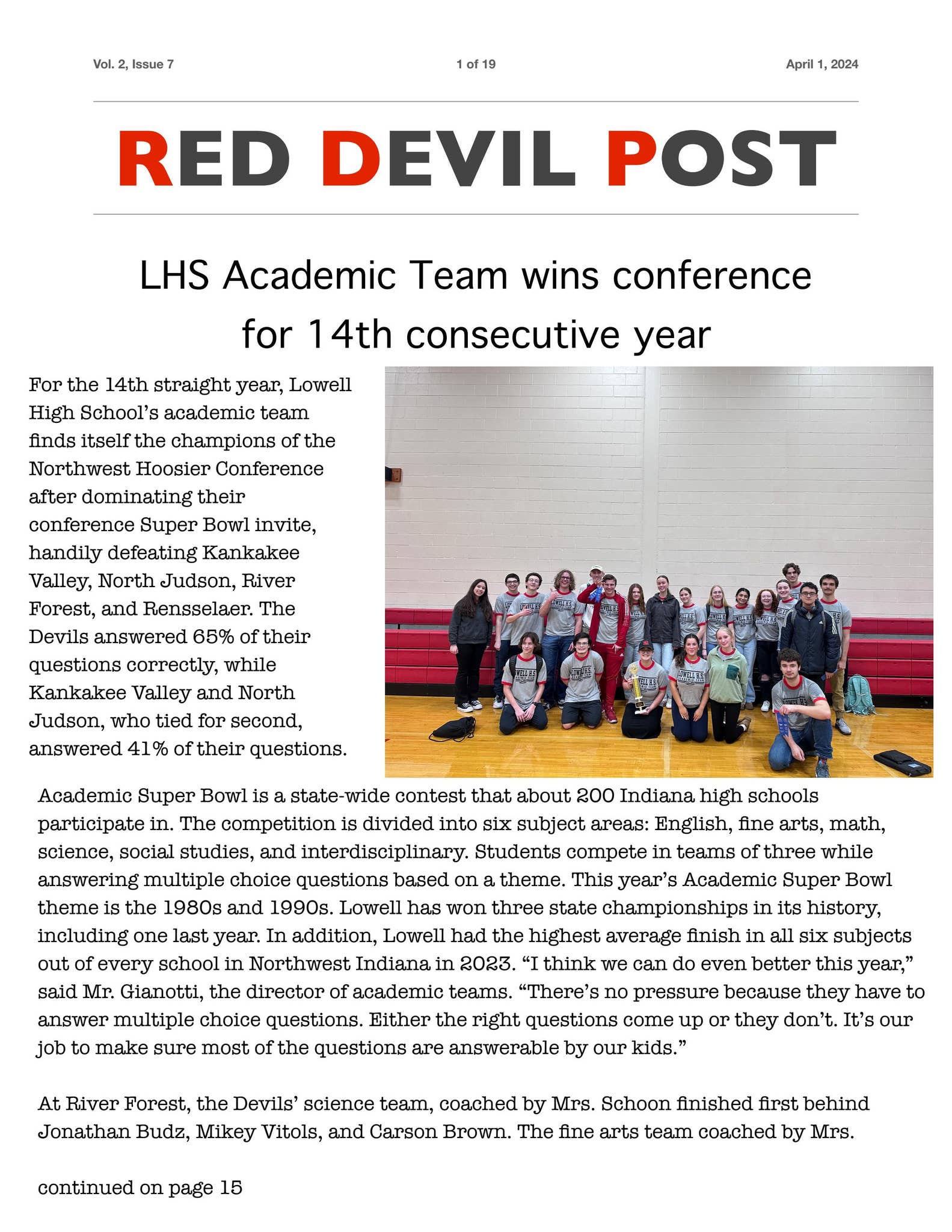 Red Devil Post, Vol. 2, Issue 7 by RedDevilsPost - Issuu