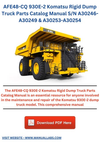 AFE48-CQ 930E-2 Komatsu Rigid Dump Truck Parts Catalog