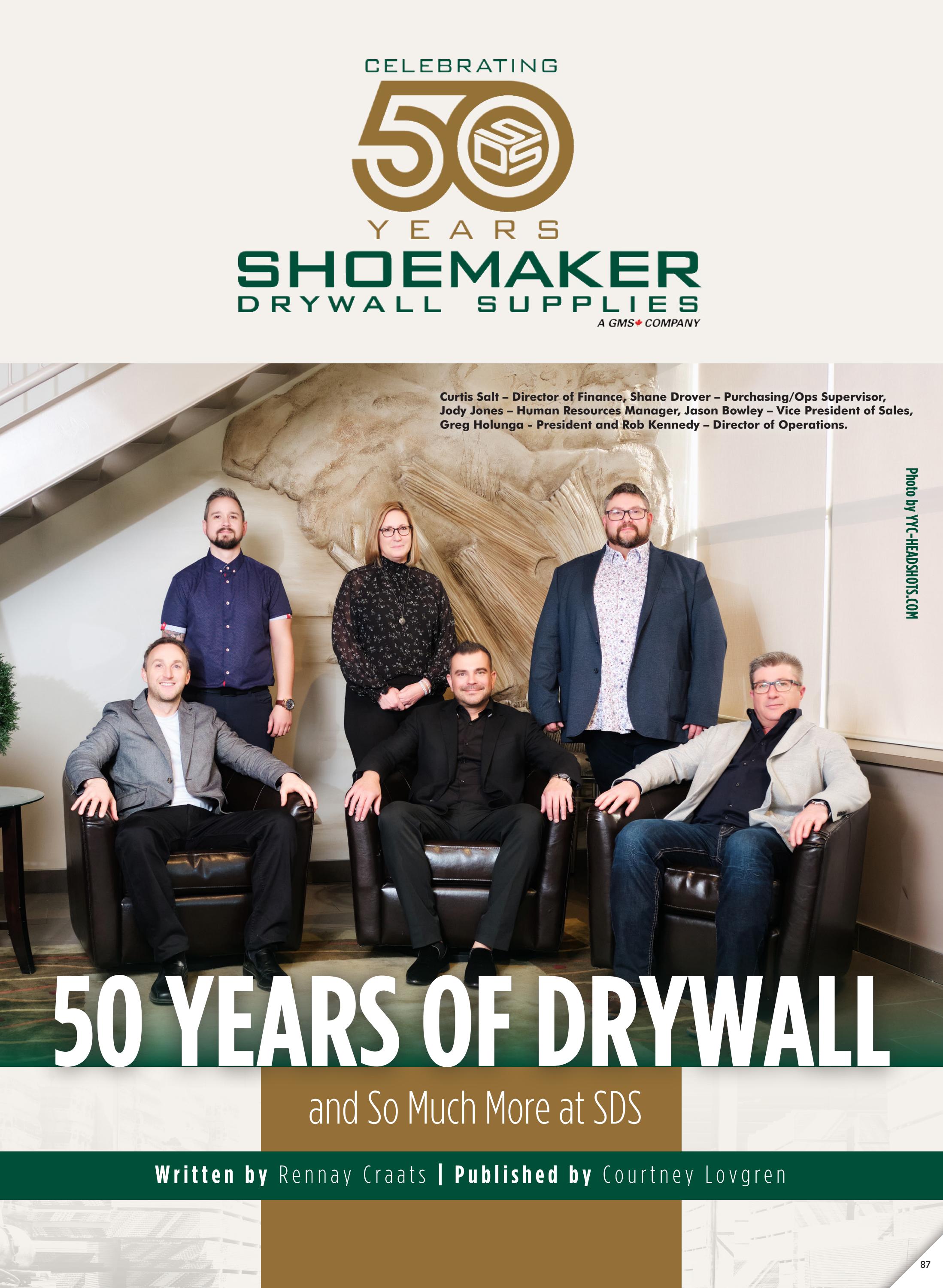 Shoemaker Drywall Supplies Celebrating 50 Years by Business in