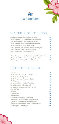 Drink list - La Floridiana